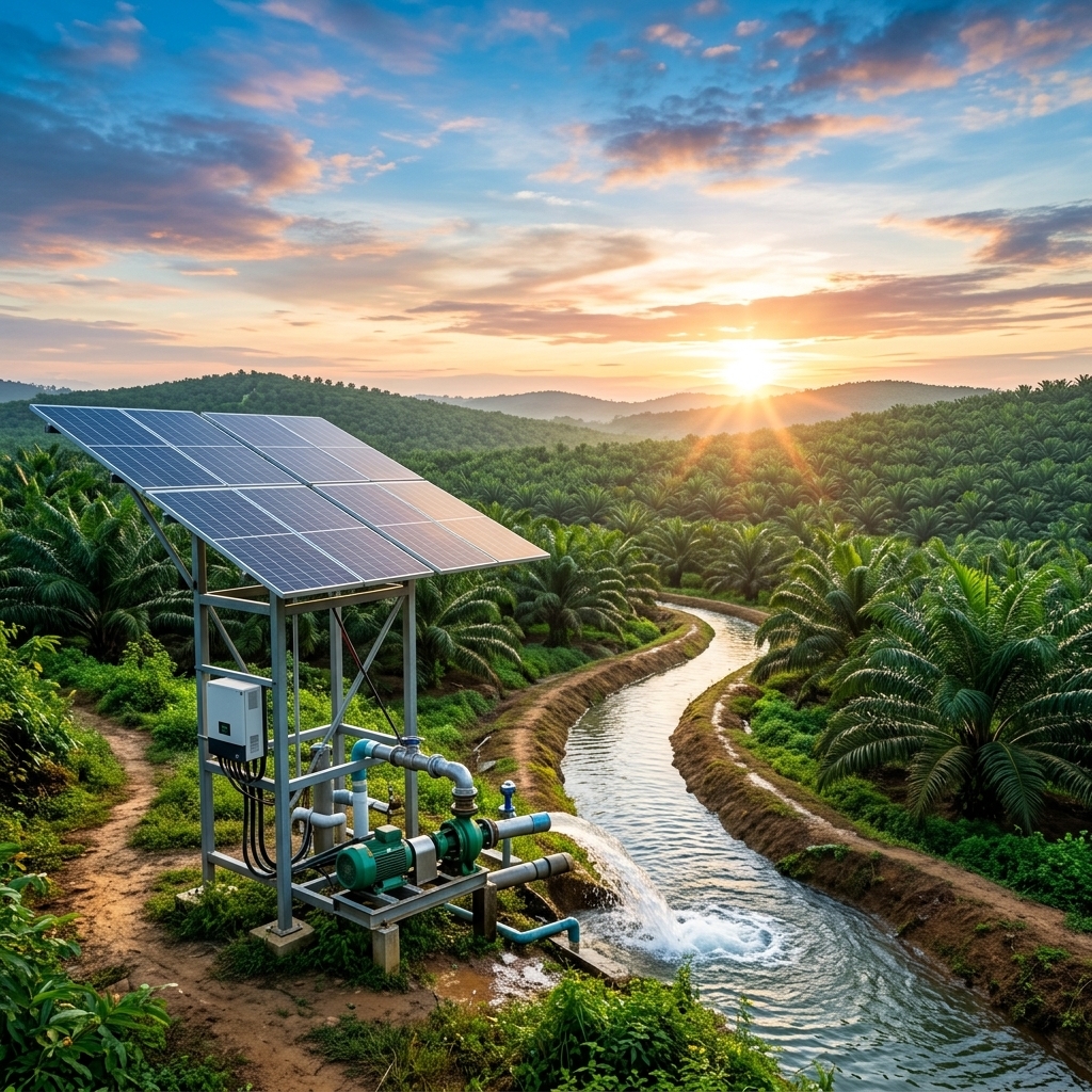 Solar Water Pump Installation in Malaysian Plantation