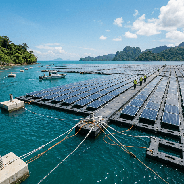 FPV HDPE Floaters and Mooring Systems