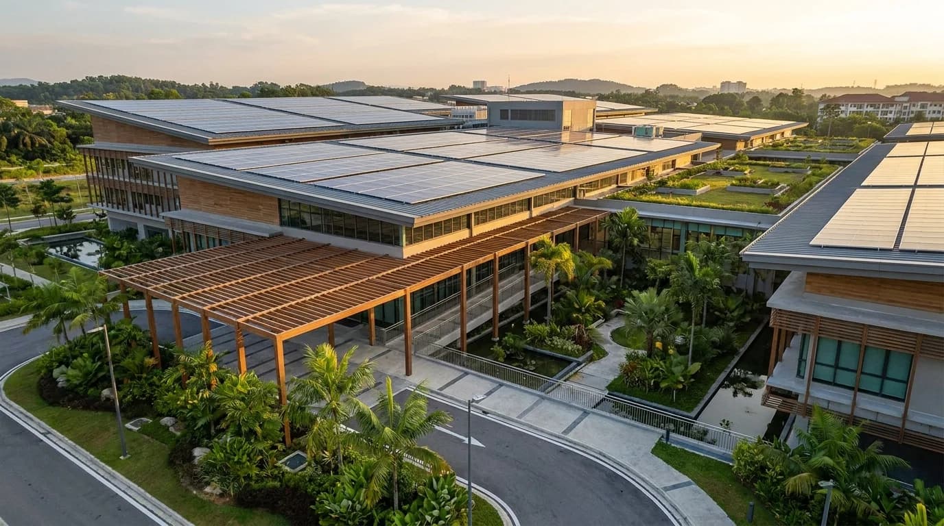 Hospital Malaysia berilustrasi dengan solar atas bumbung