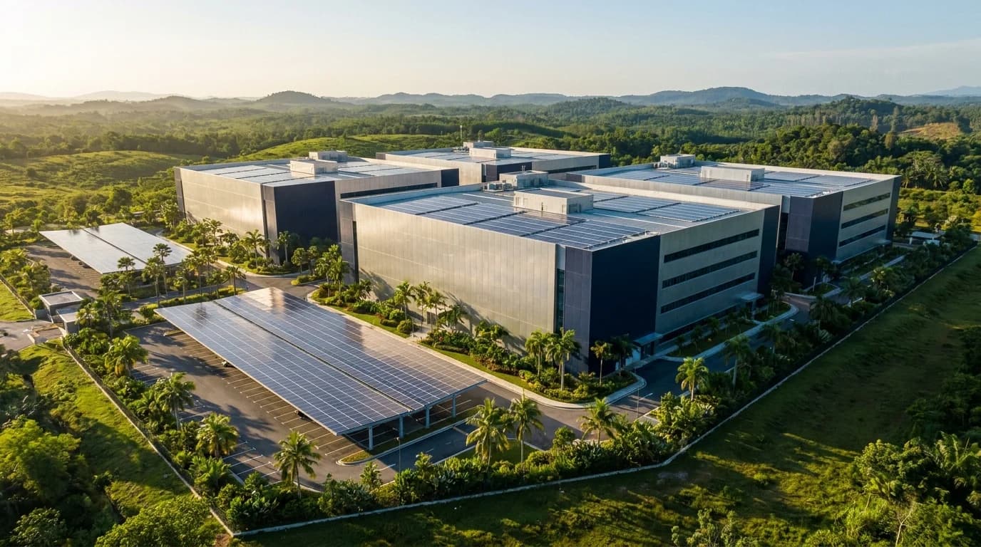 Konsep AI ilustrasi bagi solar untuk fasiliti pembuatan Kulim Hi-Tech Park