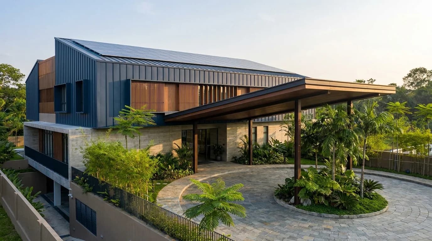 Konsep ilustrasi: solar untuk kampus hospital di Malaysia