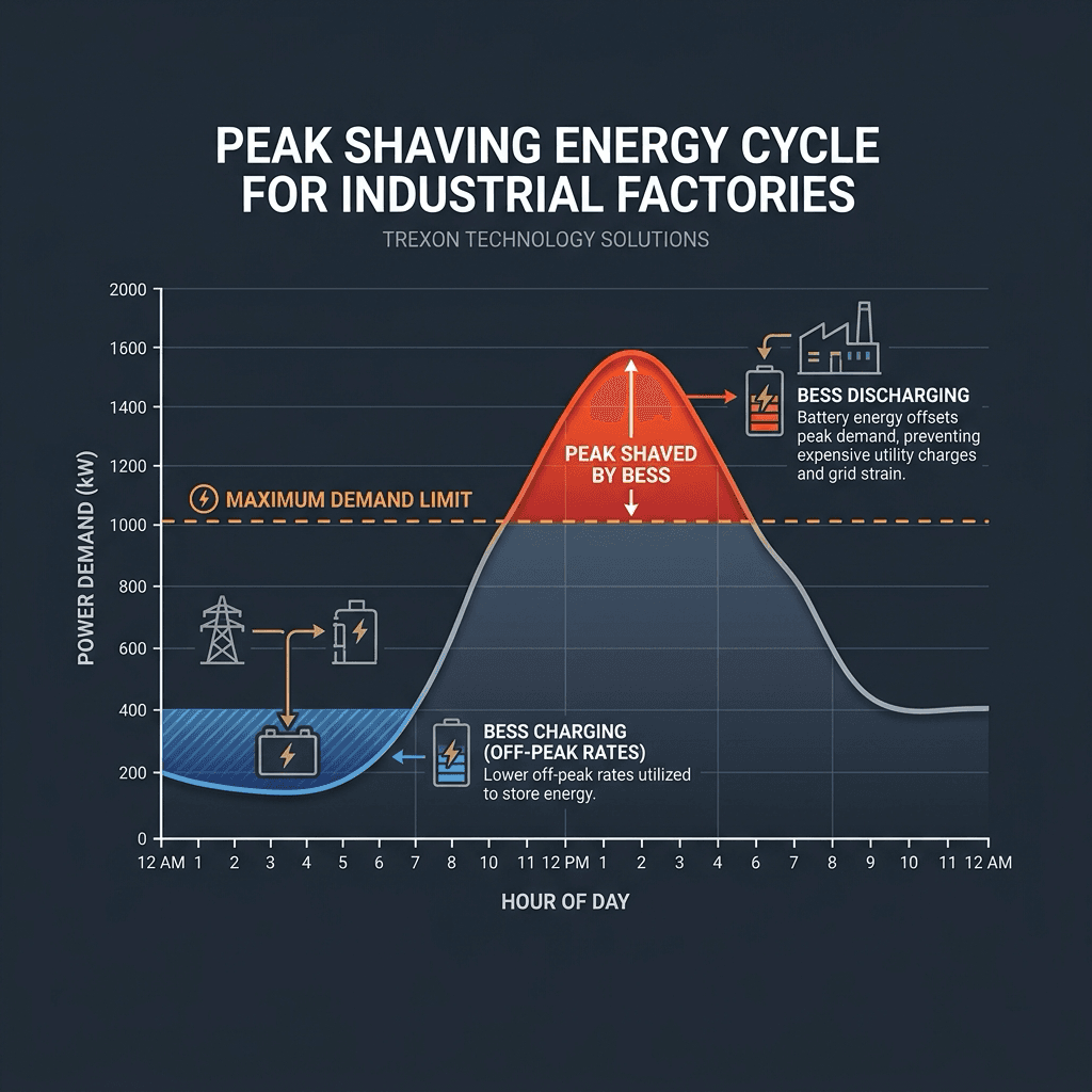 Trexon Peak Shaving and Energy Arbitrage Infographic