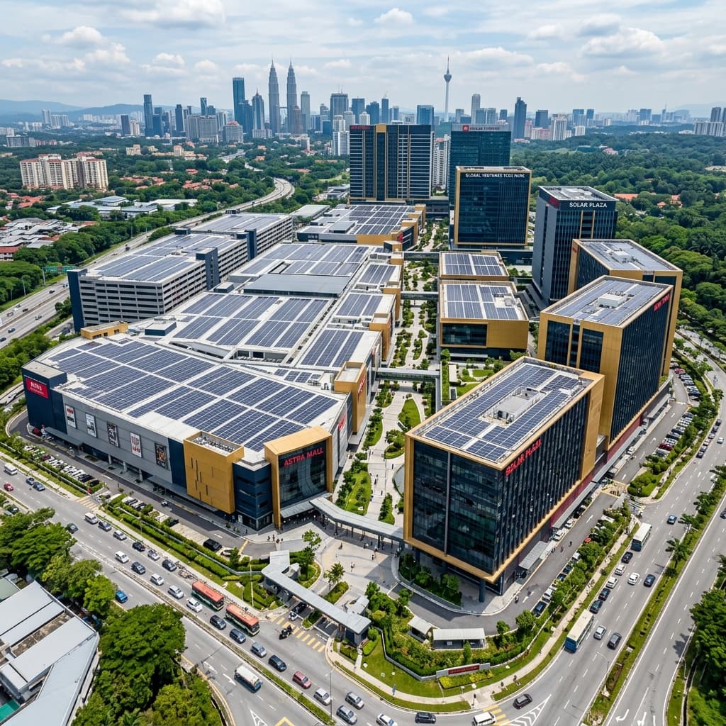 Commercial retail shopping mall and REIT property portfolio solar power